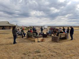 cowboy coffee meeting, organized by the Grasslands NP staff!