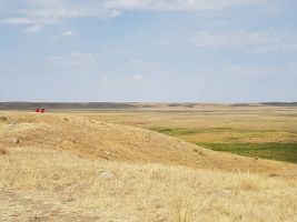 red chairs overlooking the Frenchman Valley, Grasslands NP