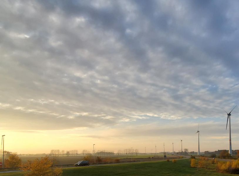 the sun was setting when we got to Belgium