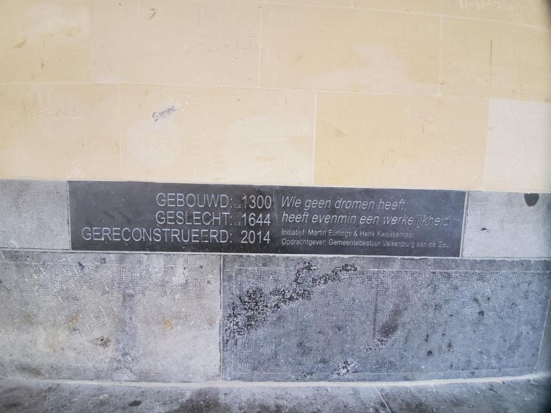plaque in rebuild Geulpoort