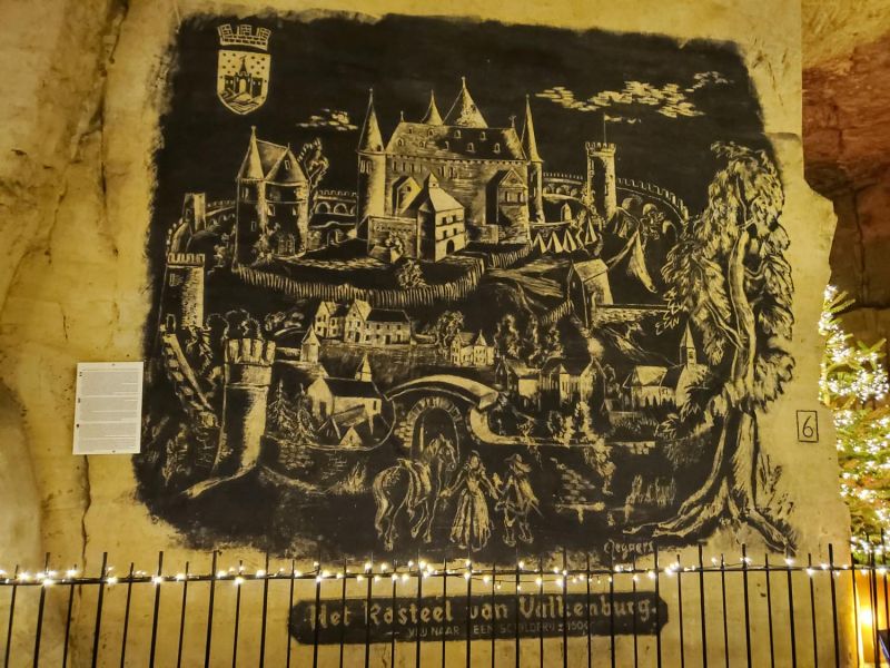 charcoal drawing in the Velvet Cave, Valkenburg