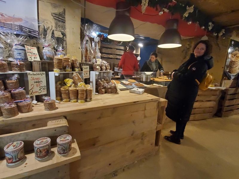 stroopwafel stand on the Christmas Market, Velvet Cave, Valkenburg