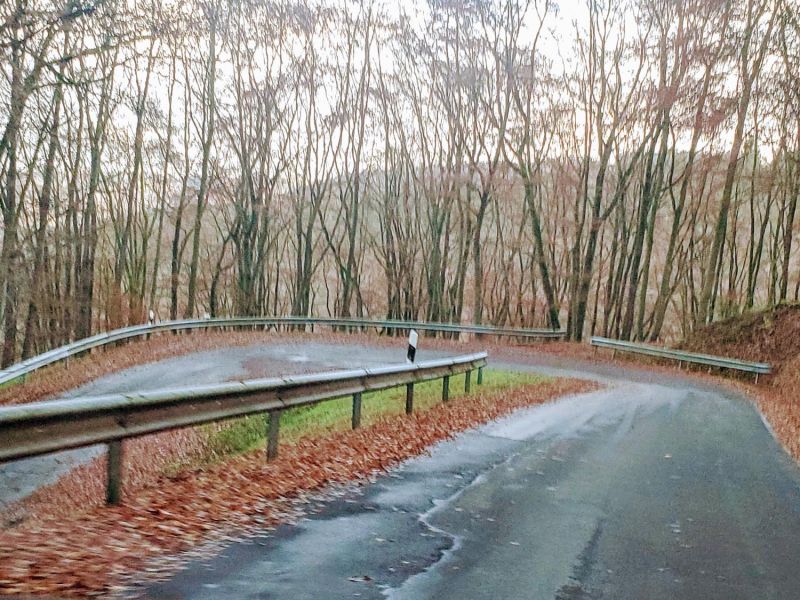 One of the switchbacks in our route in the Eifel