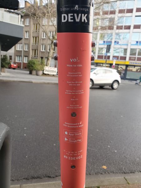 VOI rental scooters in Aachen