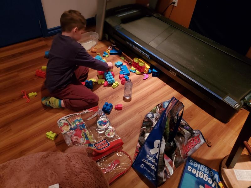 Charlie playing with his toys at the Dutch New Year's Eve Party