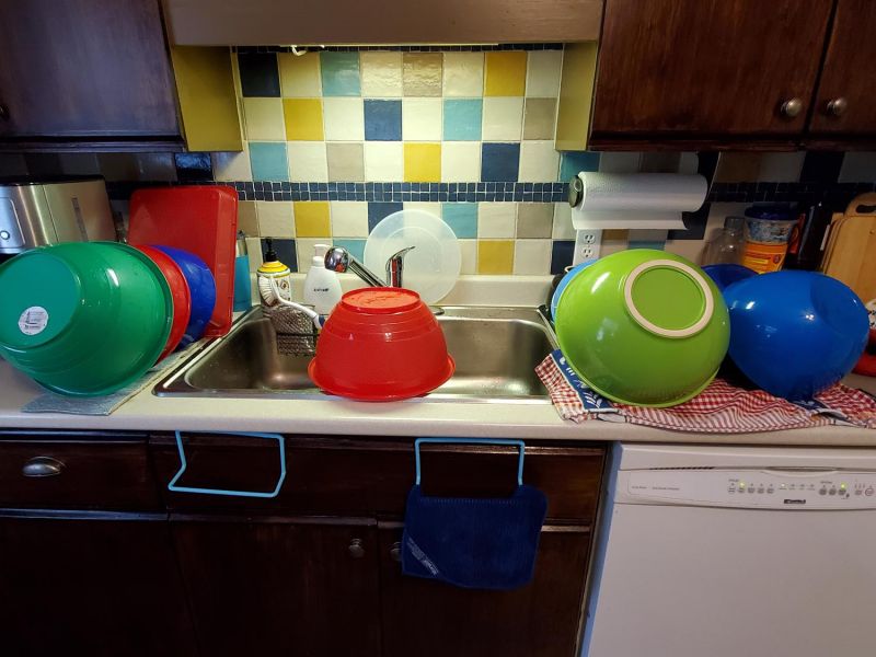 The clean up by hand and by machine on New Year's :)