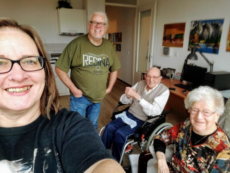 Marlies and Nico visiting dad and Amalia when we were last there in November/December 2019