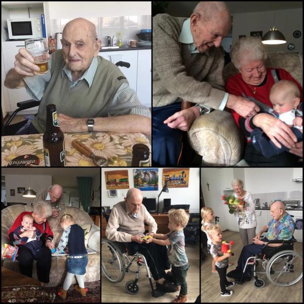 Collage by Cathy, Amalia's granddaughter. Dad loved the little ones!